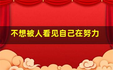 不想被人看见自己在努力