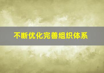 不断优化完善组织体系