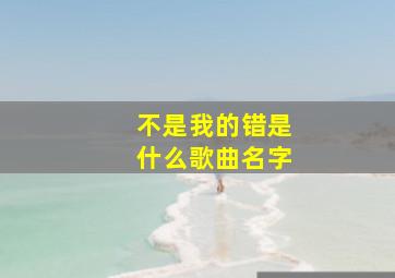 不是我的错是什么歌曲名字