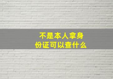 不是本人拿身份证可以查什么