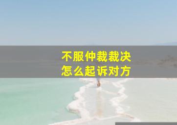 不服仲裁裁决怎么起诉对方