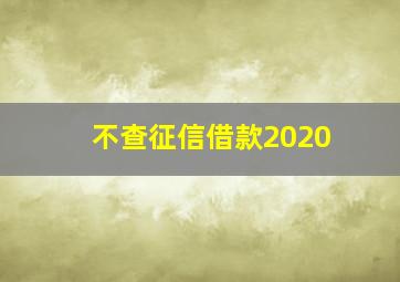 不查征信借款2020