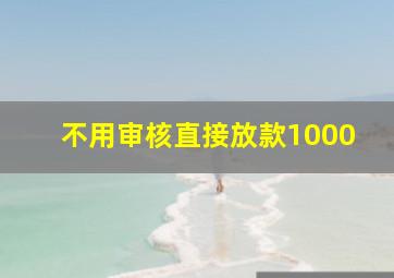 不用审核直接放款1000