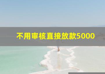 不用审核直接放款5000