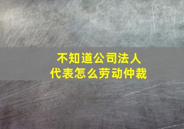 不知道公司法人代表怎么劳动仲裁