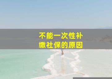 不能一次性补缴社保的原因