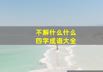 不解什么什么四字成语大全