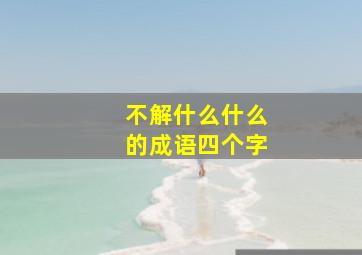 不解什么什么的成语四个字