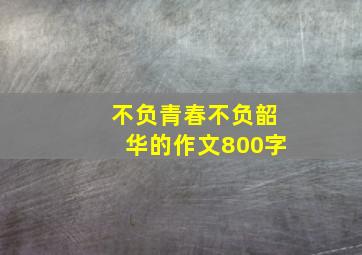 不负青春不负韶华的作文800字