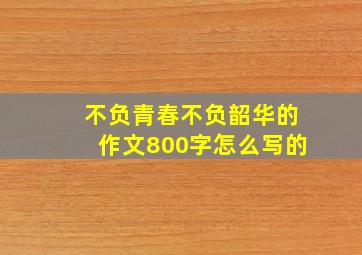 不负青春不负韶华的作文800字怎么写的