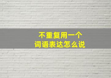 不重复用一个词语表达怎么说