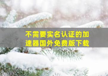 不需要实名认证的加速器国外免费版下载