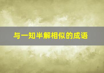 与一知半解相似的成语