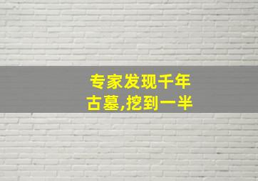 专家发现千年古墓,挖到一半