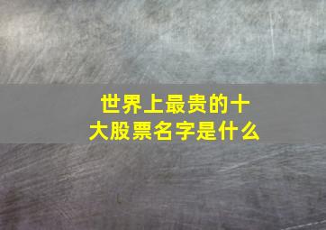 世界上最贵的十大股票名字是什么