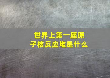 世界上第一座原子核反应堆是什么