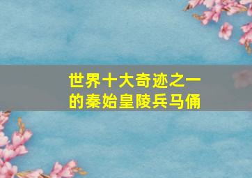 世界十大奇迹之一的秦始皇陵兵马俑