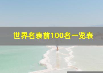 世界名表前100名一览表