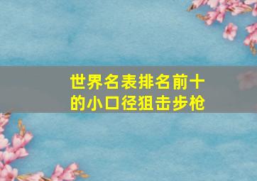 世界名表排名前十的小口径狙击步枪