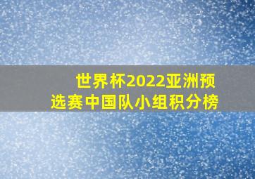 世界杯2022亚洲预选赛中国队小组积分榜