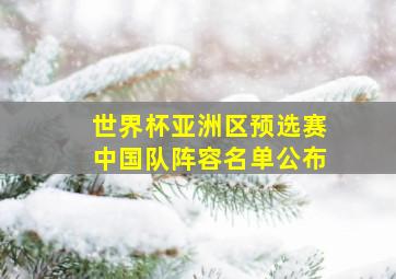 世界杯亚洲区预选赛中国队阵容名单公布