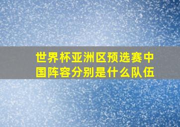 世界杯亚洲区预选赛中国阵容分别是什么队伍