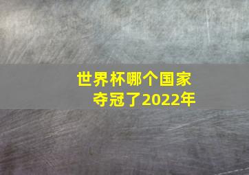 世界杯哪个国家夺冠了2022年