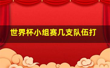 世界杯小组赛几支队伍打