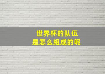 世界杯的队伍是怎么组成的呢