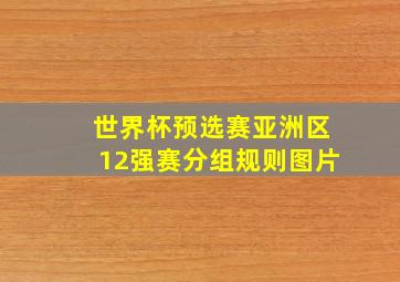 世界杯预选赛亚洲区12强赛分组规则图片