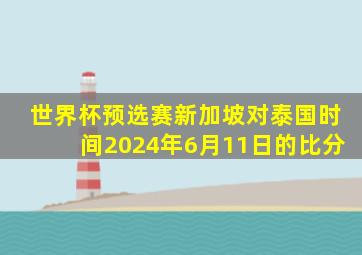 世界杯预选赛新加坡对泰国时间2024年6月11日的比分