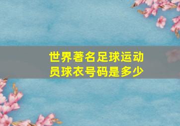 世界著名足球运动员球衣号码是多少