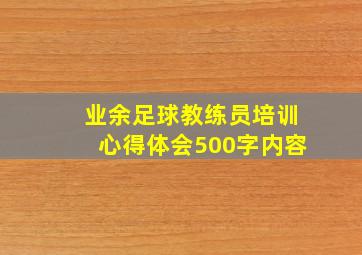 业余足球教练员培训心得体会500字内容