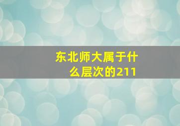 东北师大属于什么层次的211