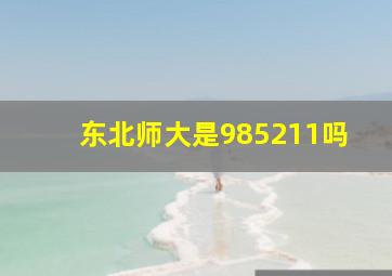 东北师大是985211吗