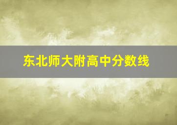 东北师大附高中分数线