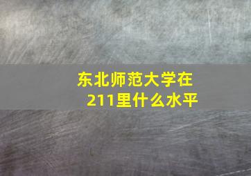 东北师范大学在211里什么水平