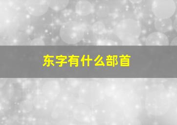 东字有什么部首