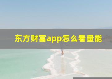 东方财富app怎么看量能