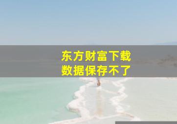 东方财富下载数据保存不了