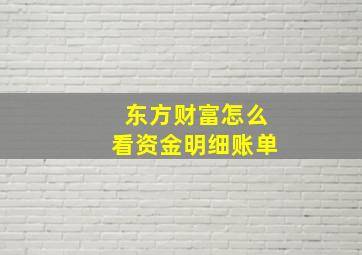 东方财富怎么看资金明细账单