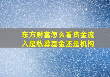 东方财富怎么看资金流入是私募基金还是机构