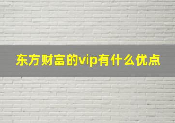 东方财富的vip有什么优点