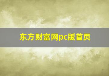 东方财富网pc版首页