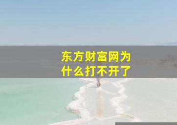 东方财富网为什么打不开了