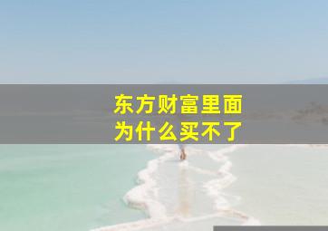 东方财富里面为什么买不了