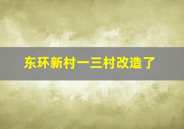 东环新村一三村改造了