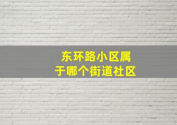 东环路小区属于哪个街道社区