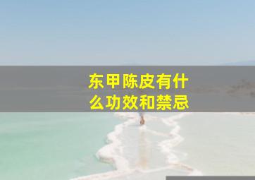 东甲陈皮有什么功效和禁忌