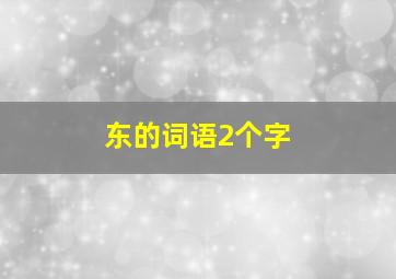 东的词语2个字